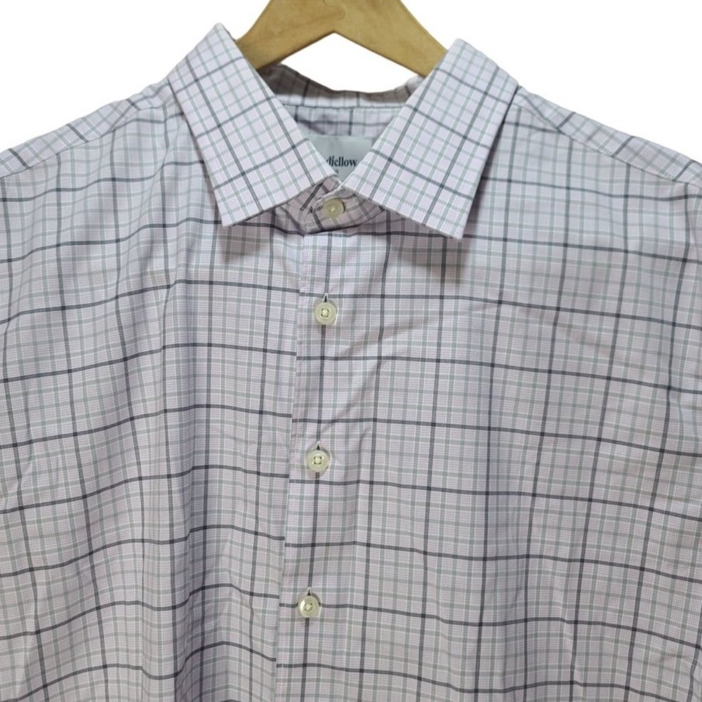 Men's Grid Windowpane Checkered Button Down Shirt - Picture 3 of 10